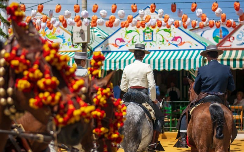 Imagen típica de la Feria de Abril de Sevilla.