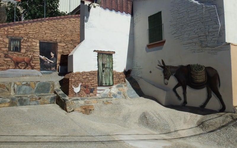 Uno de los murales de Romangordo