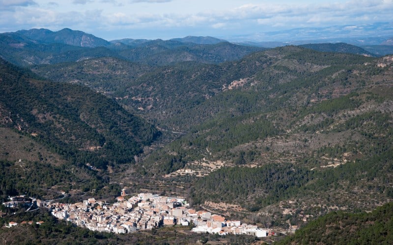 El pueblo de Eslida en plena sierra de Espadán