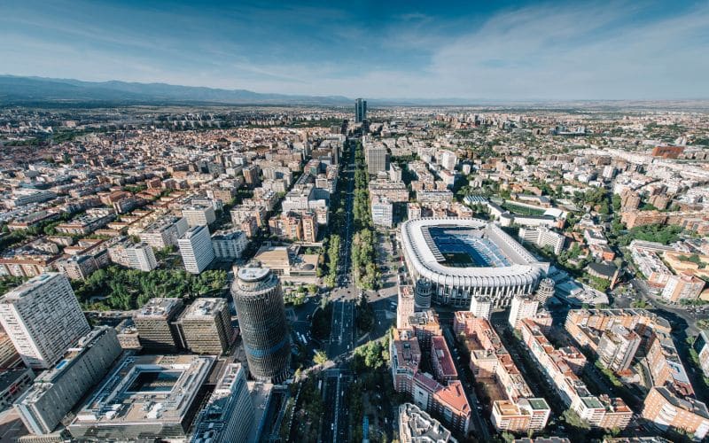 El Santiago Bernabéu se encuentra en plena Castellana