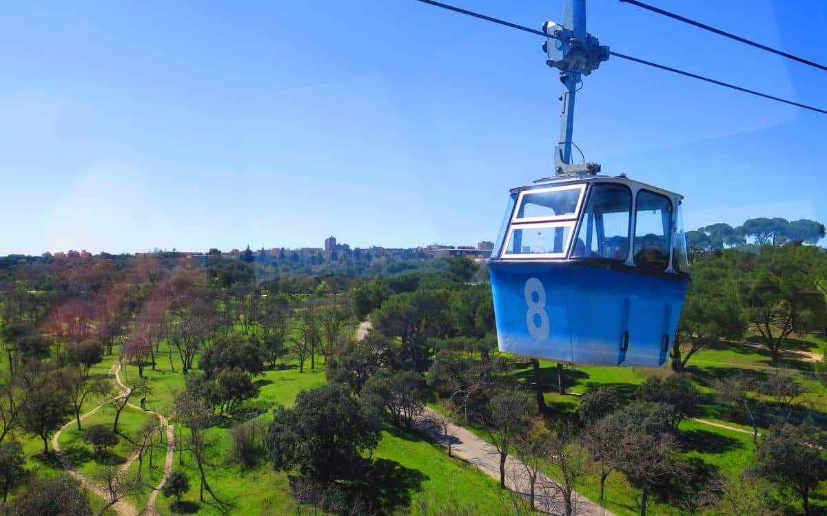 Teleférico en el parque de Casa de Campo.