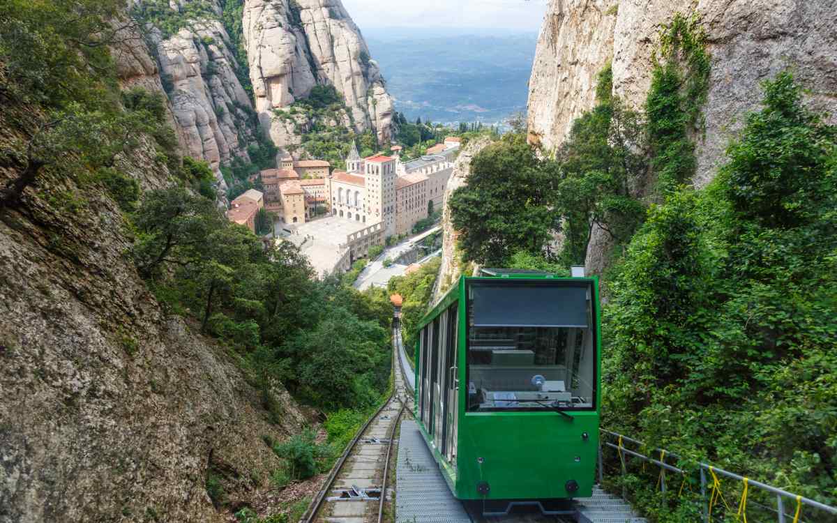 Funicular que llega al Monasterio de Montserrat
