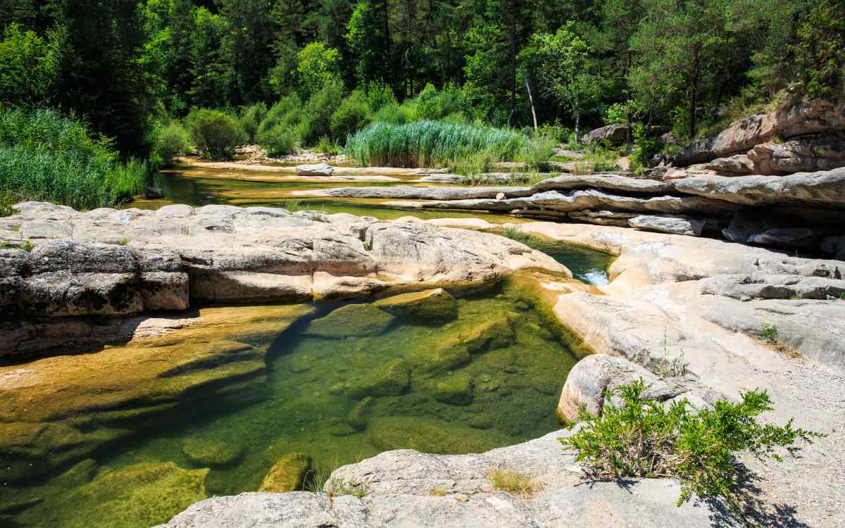 Piscinas naturales en la Riera de Merlès