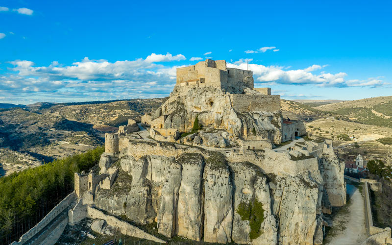Vista aérea del conjunto de la fortificación de Morella