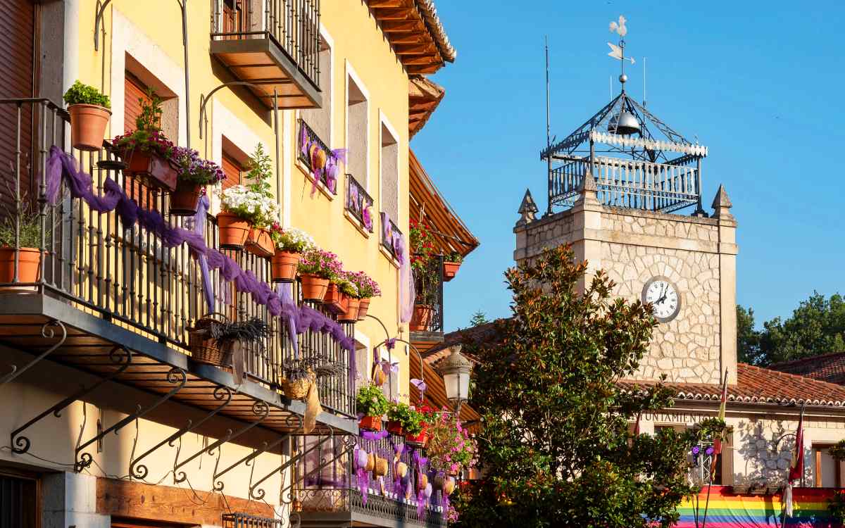 Brihuega decorada para el festival de la lavanda