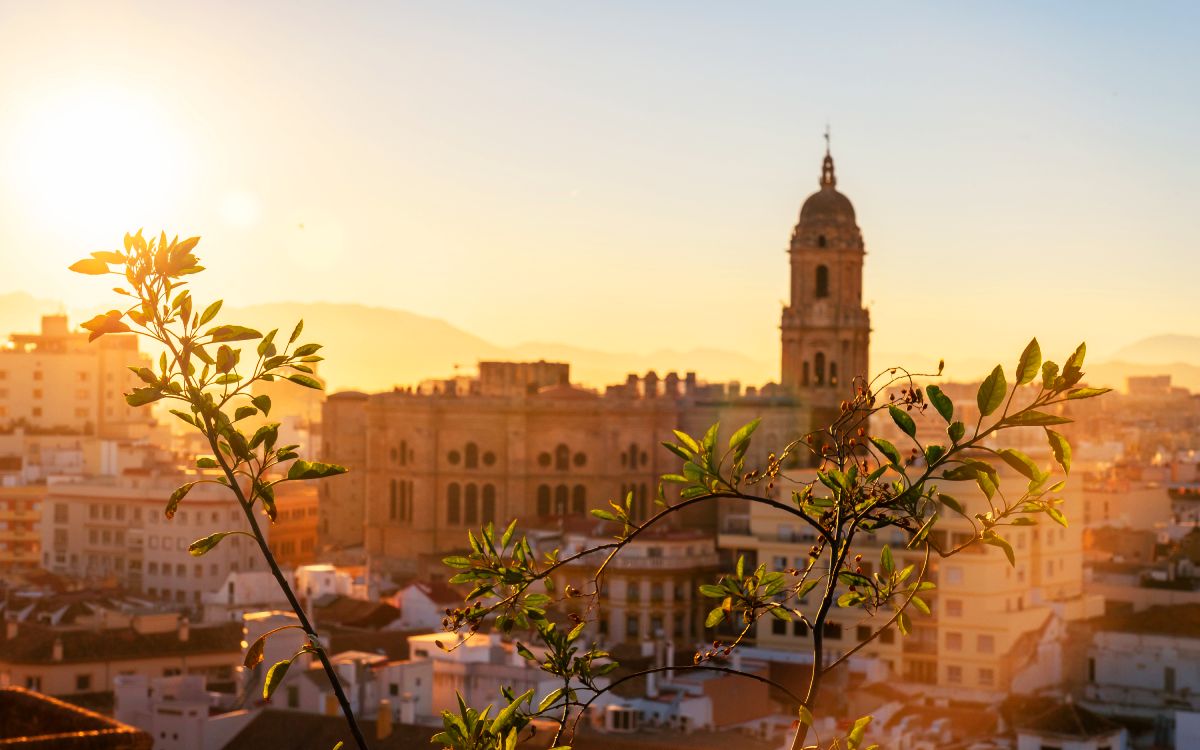 Atardecer desde las murallas de la alcazaba de Málaga