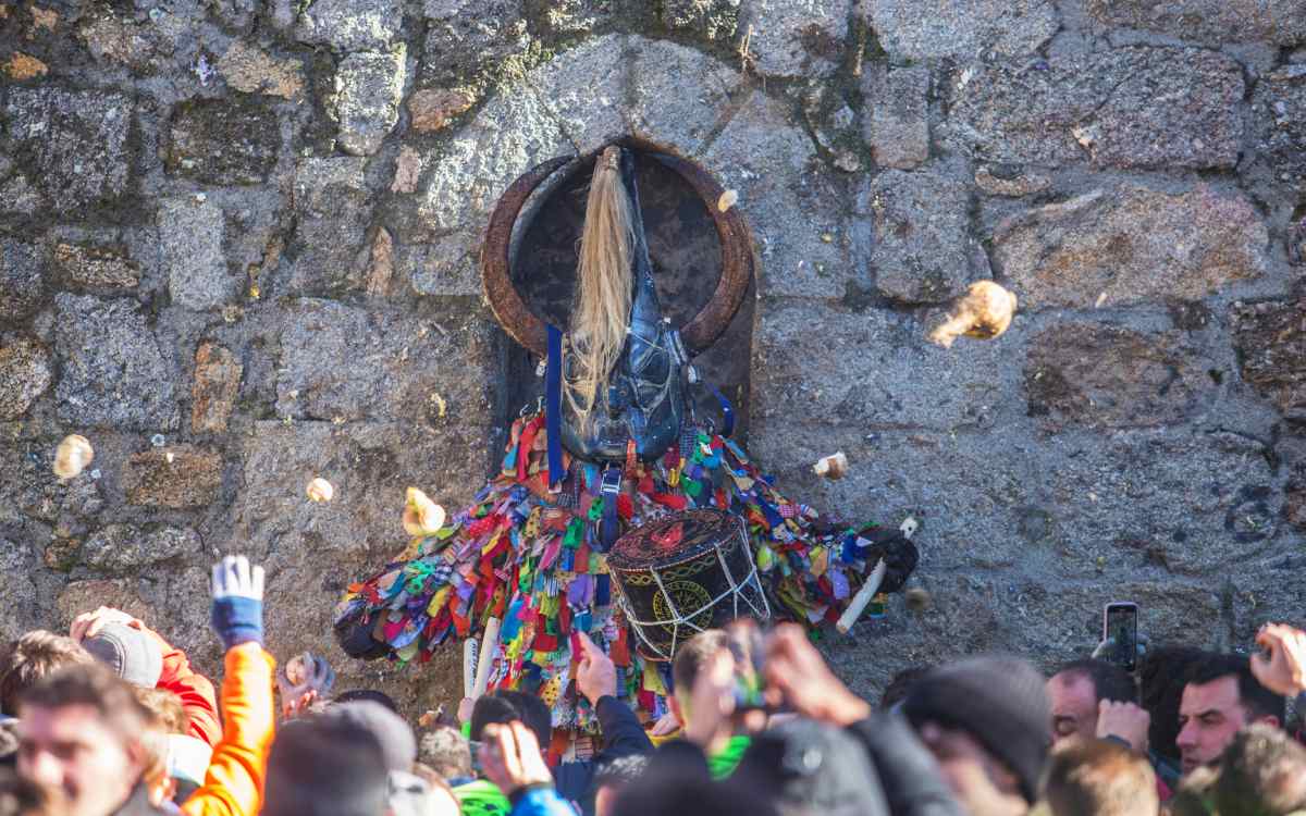 La gente le lanza nabos a Jarramplas