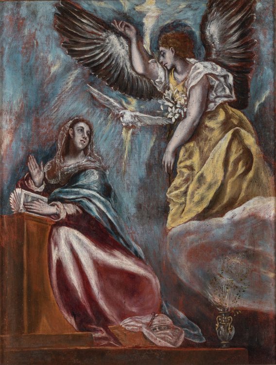 La anunciación del Greco, una de las obras expuestas en La mujer en la colección Zuloaga. Siete siglos de arte
