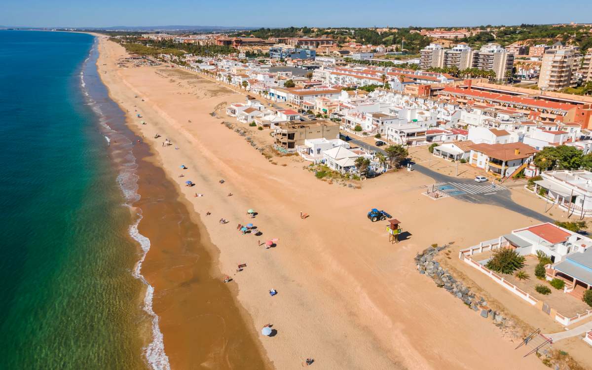 Vista aérea de la playa de Islantilla