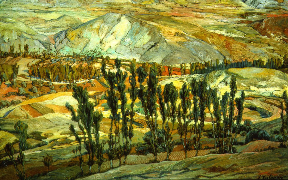 Detalle de Paisaje de Calatayud, Ignacio Zuloaga.