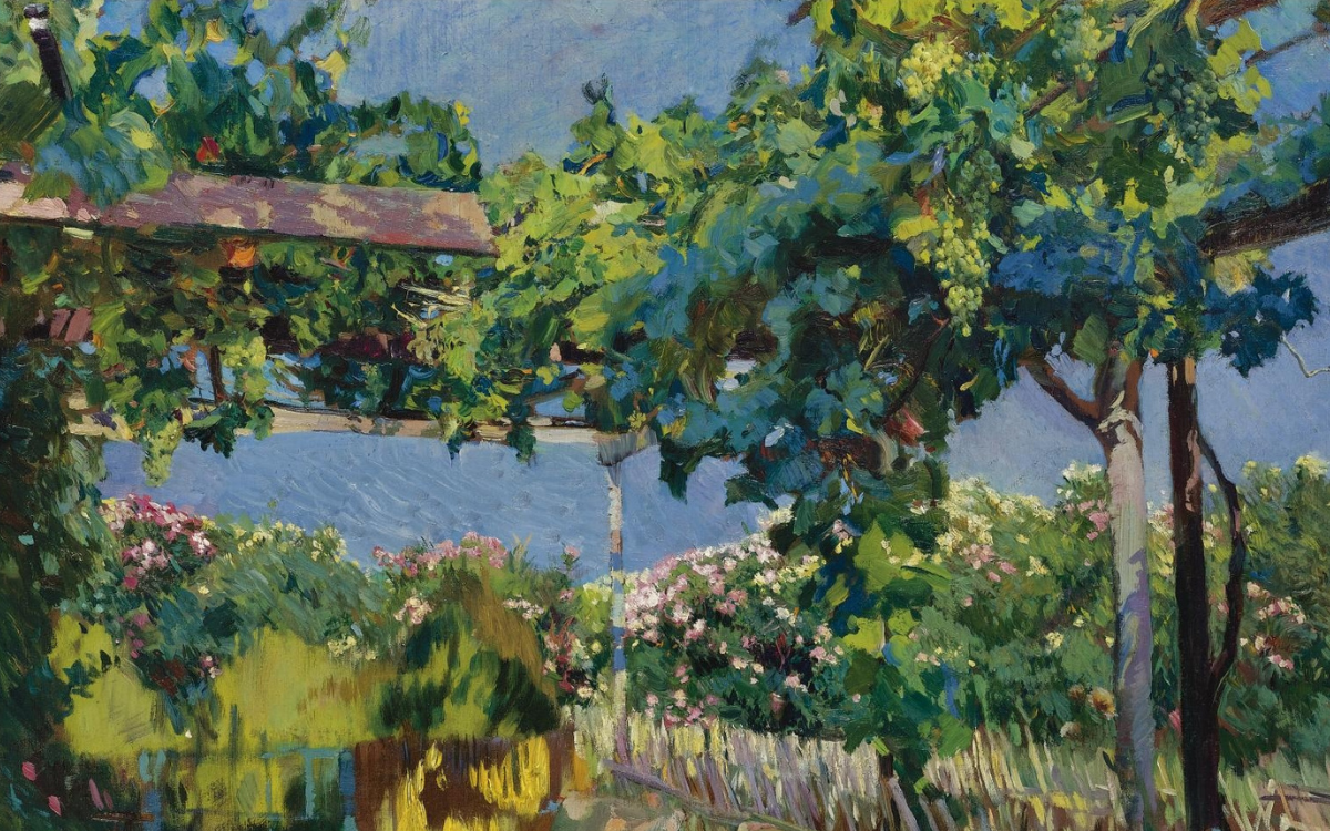 Detalle de La siesta en el jardín, Joaquín Sorolla.