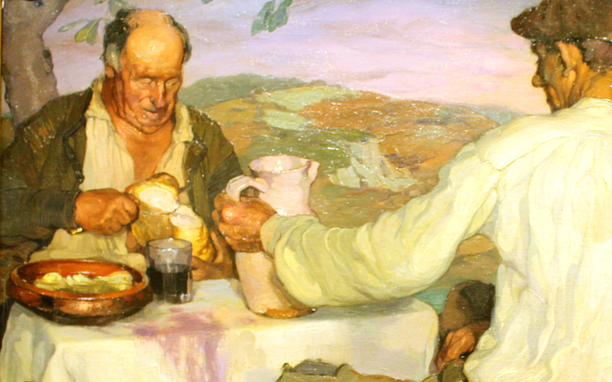 Detalle de Los agricultores españoles, Ignacio Zuloaga.