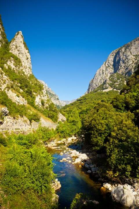 El río Deva en su paso por el desfiladero