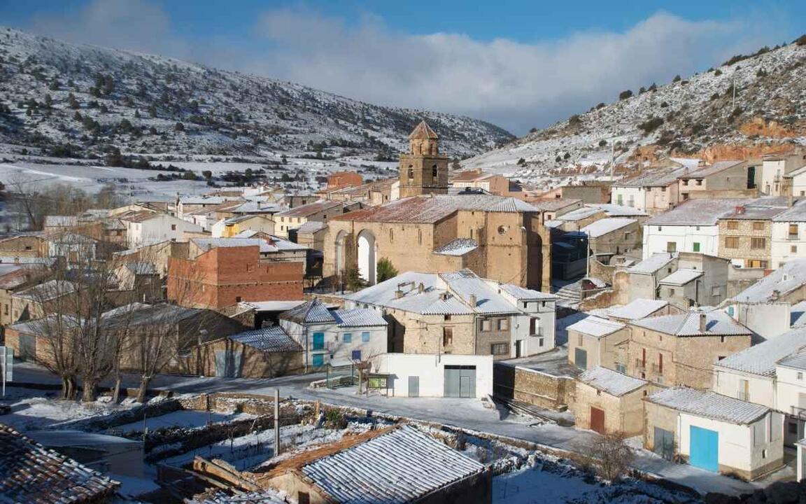 Paisaje nevado de Monterde de Albarracín