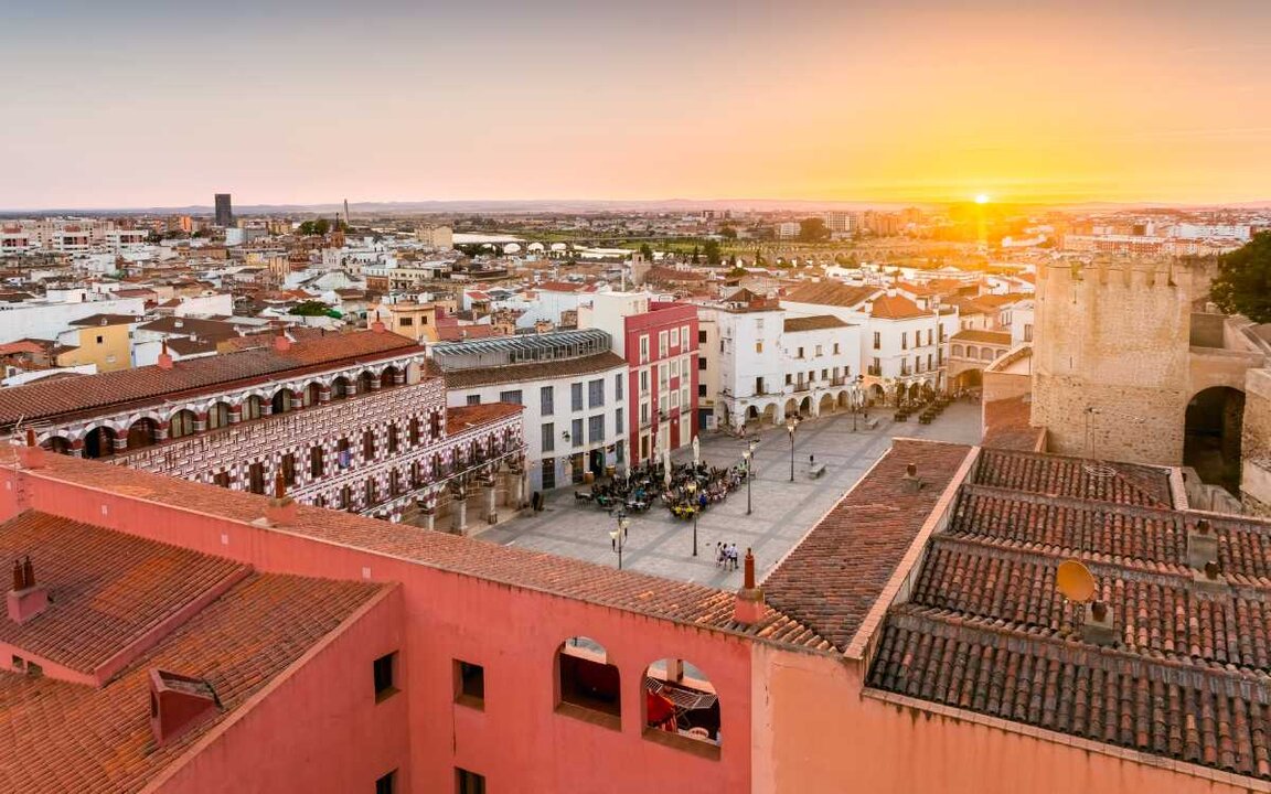 Panorámica de Badajoz al atardecer