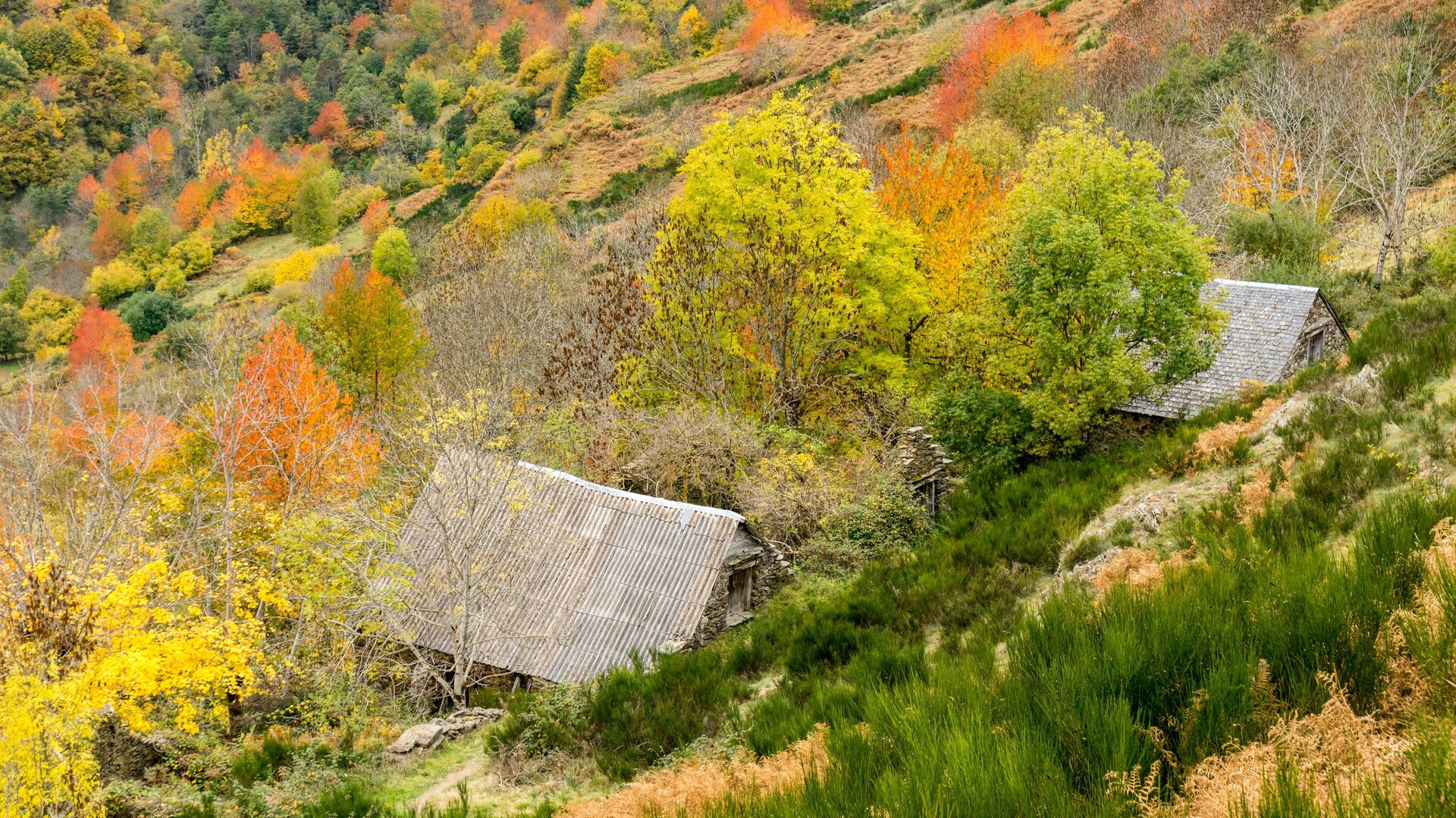 Bordas o cabañas de pastores en el Valle de Arán.