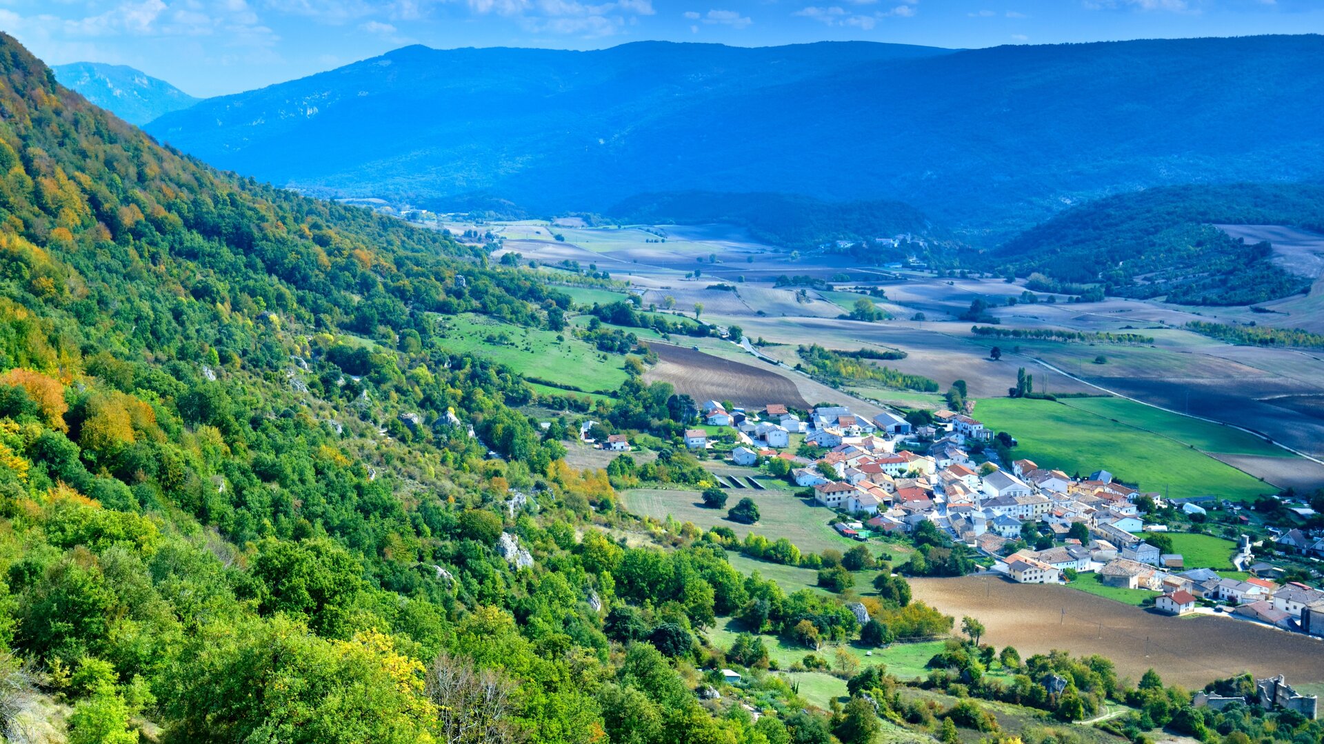 Vista aérea de Eulate y su paisaje