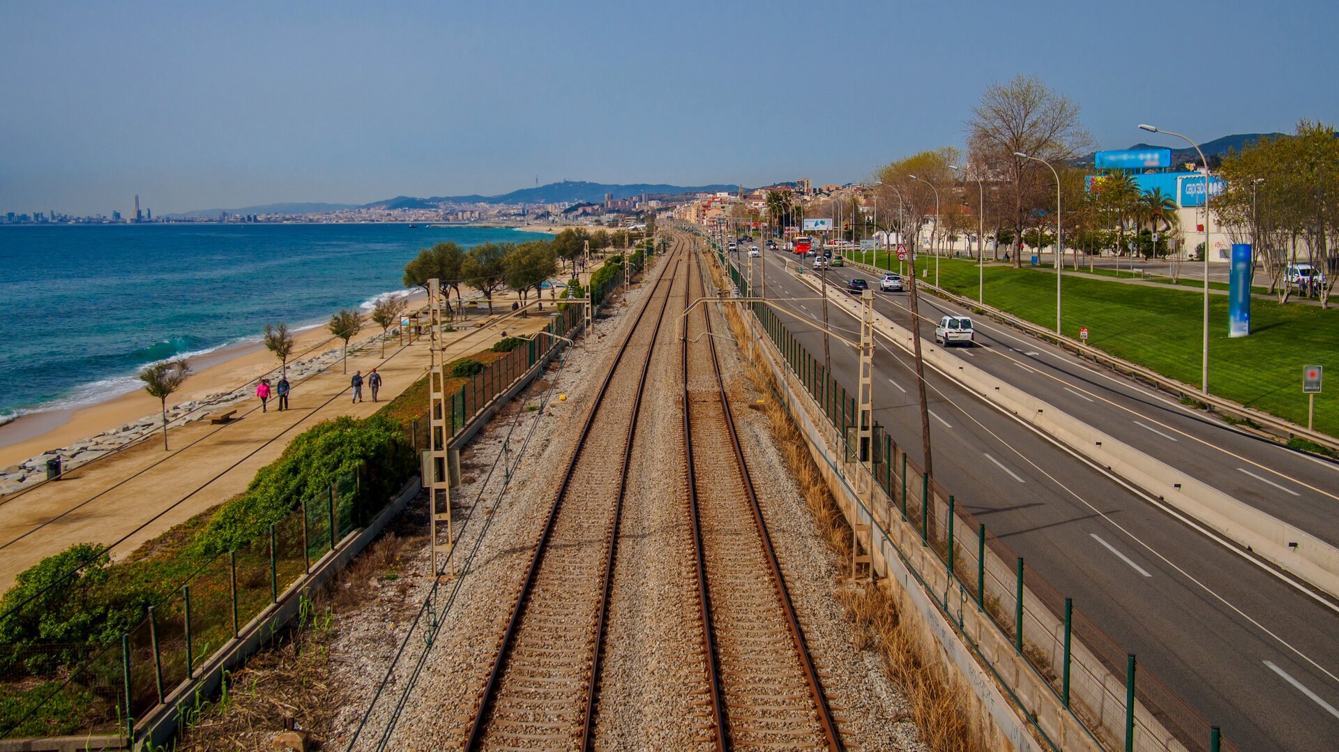 Vías ferroviarias de la línea Barcelona-Mataró-Massanet-Massanas