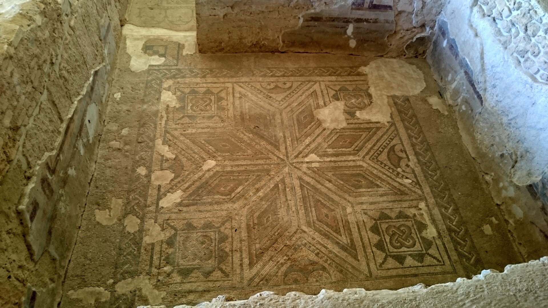 Mosaico romano en la villa de El Ruedo