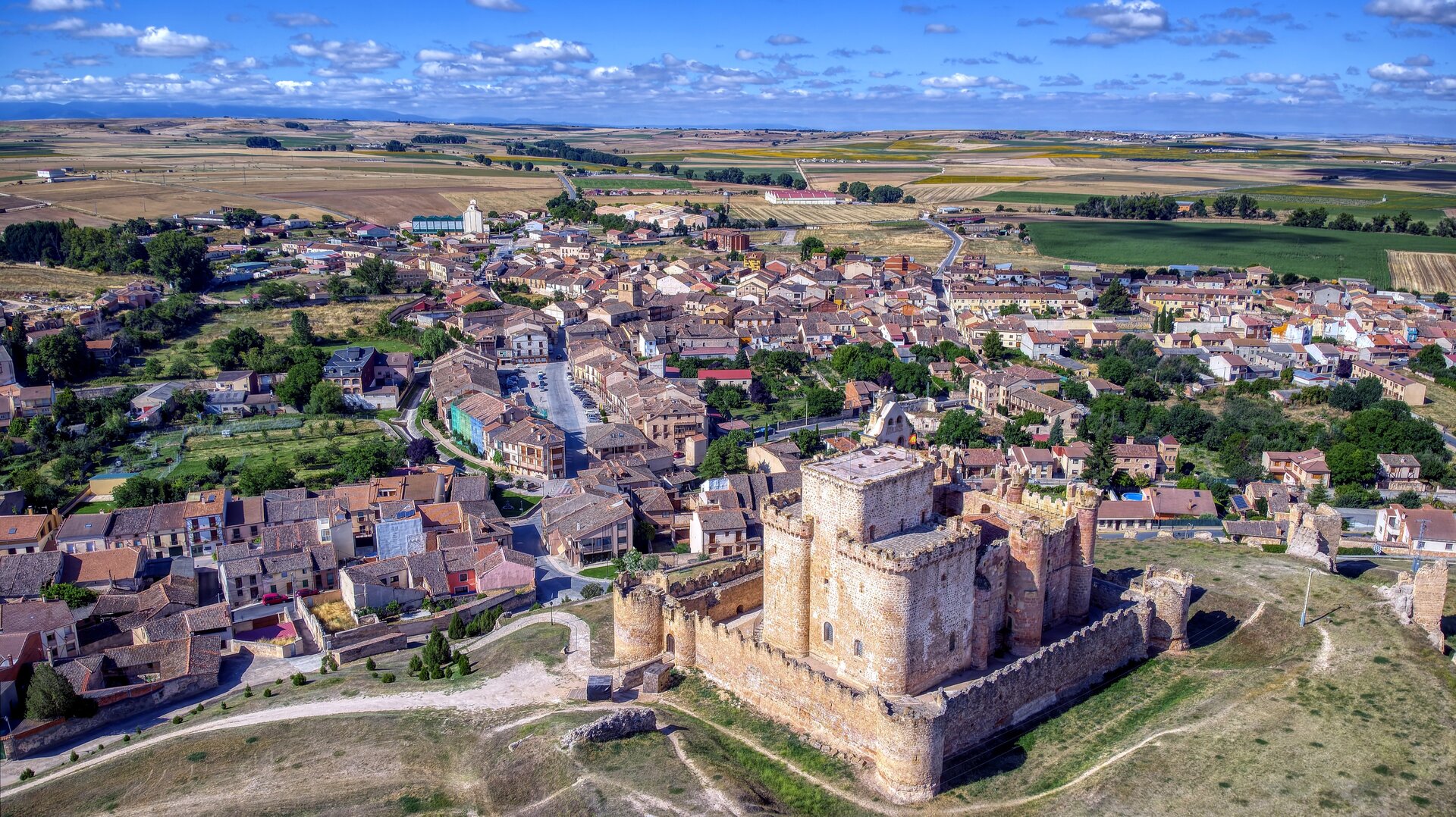 Vista aérea de la localidad de Turégano.