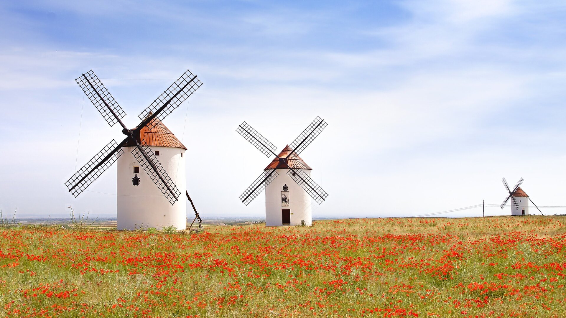 Los característicos molinos de viento de la localidad