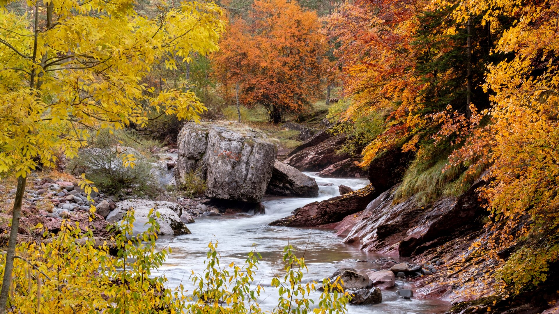 Entorno del río Aragón Subordán en otoño. | Shutterstock