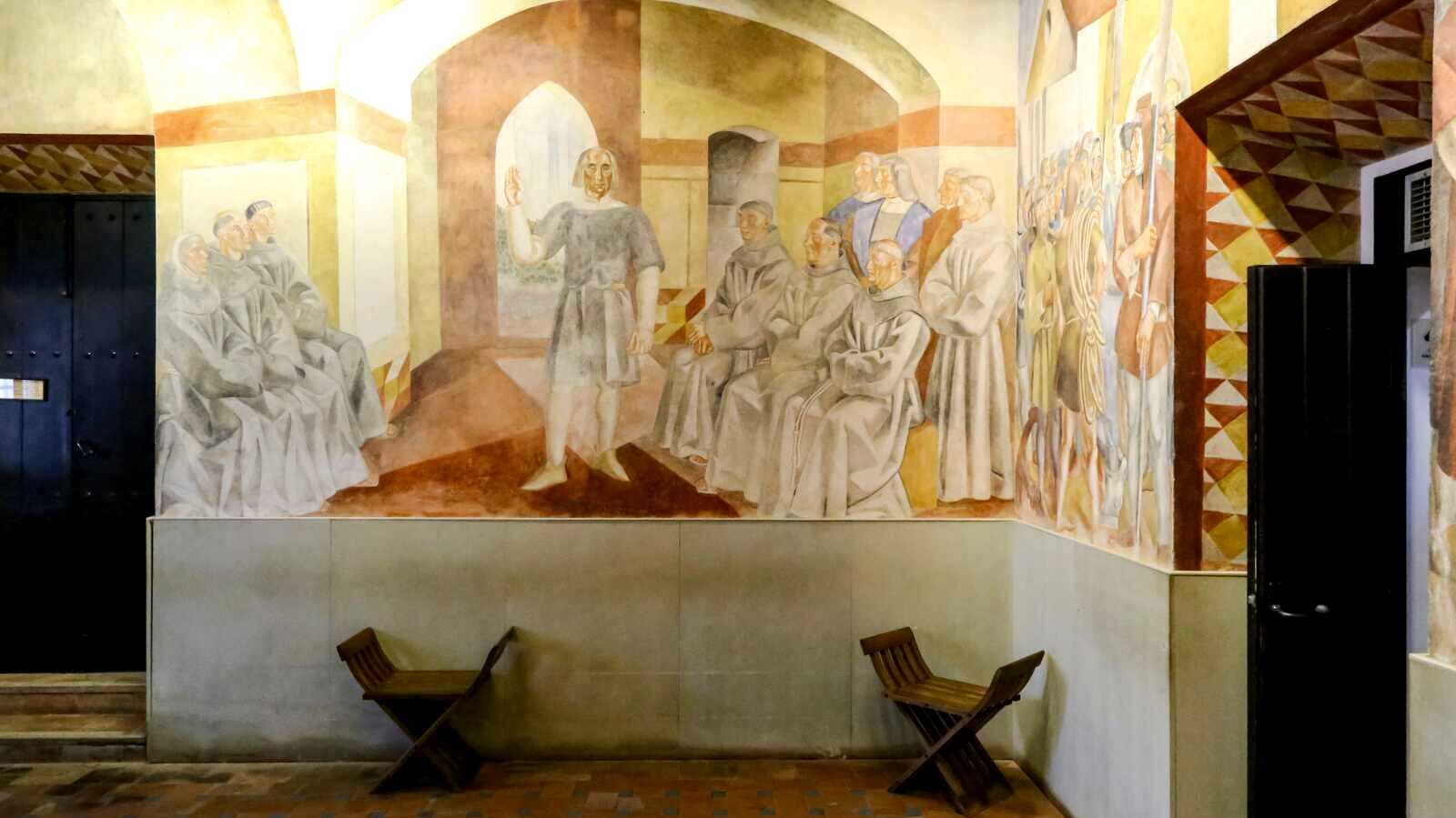 Pintura que representa a Cristóbal Colón en el interior del monasterio. | Shutterstock