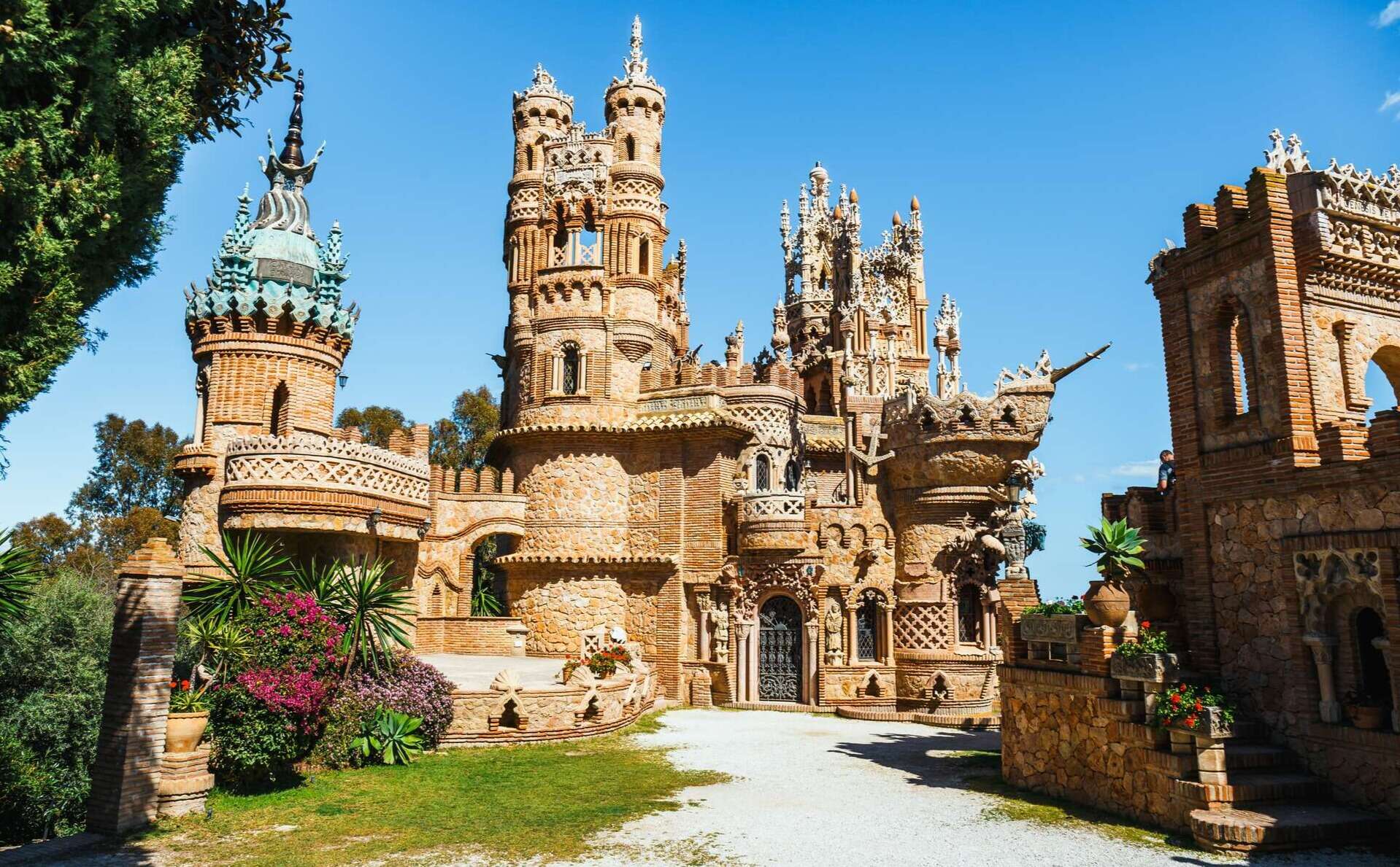 Benalmadena, Spain, April 08, 2018: Colomares castle in Benalmadena, dedicated of Christopher Columbus, Spain