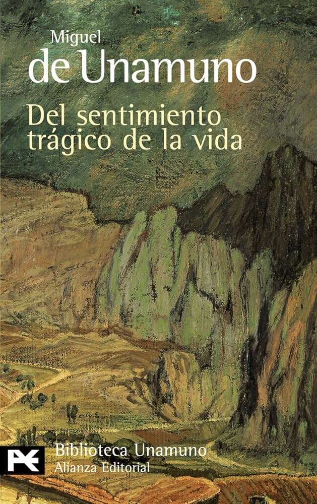 Portada del sentimiento trágico de la vida con un paisaje de Ignacio Zuloaga