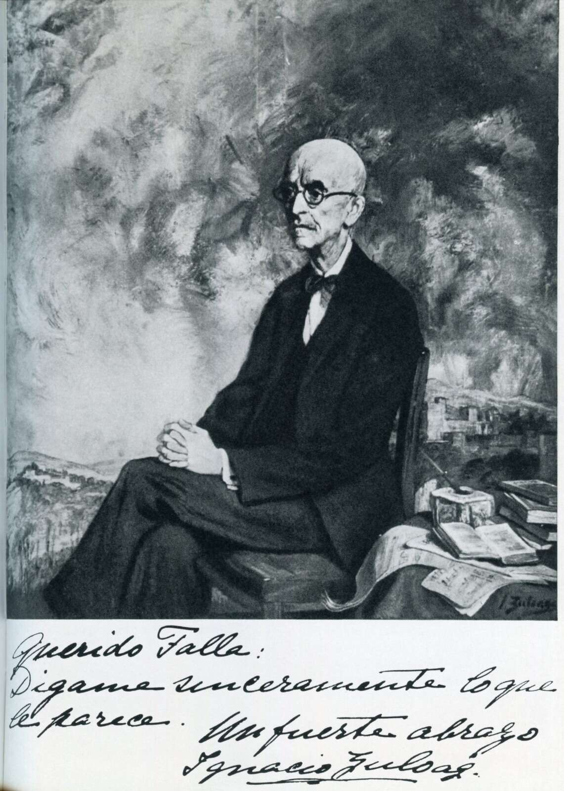 Retrato de Manuel de Falla hecho por su íntimo amigo Manuel de Falla.