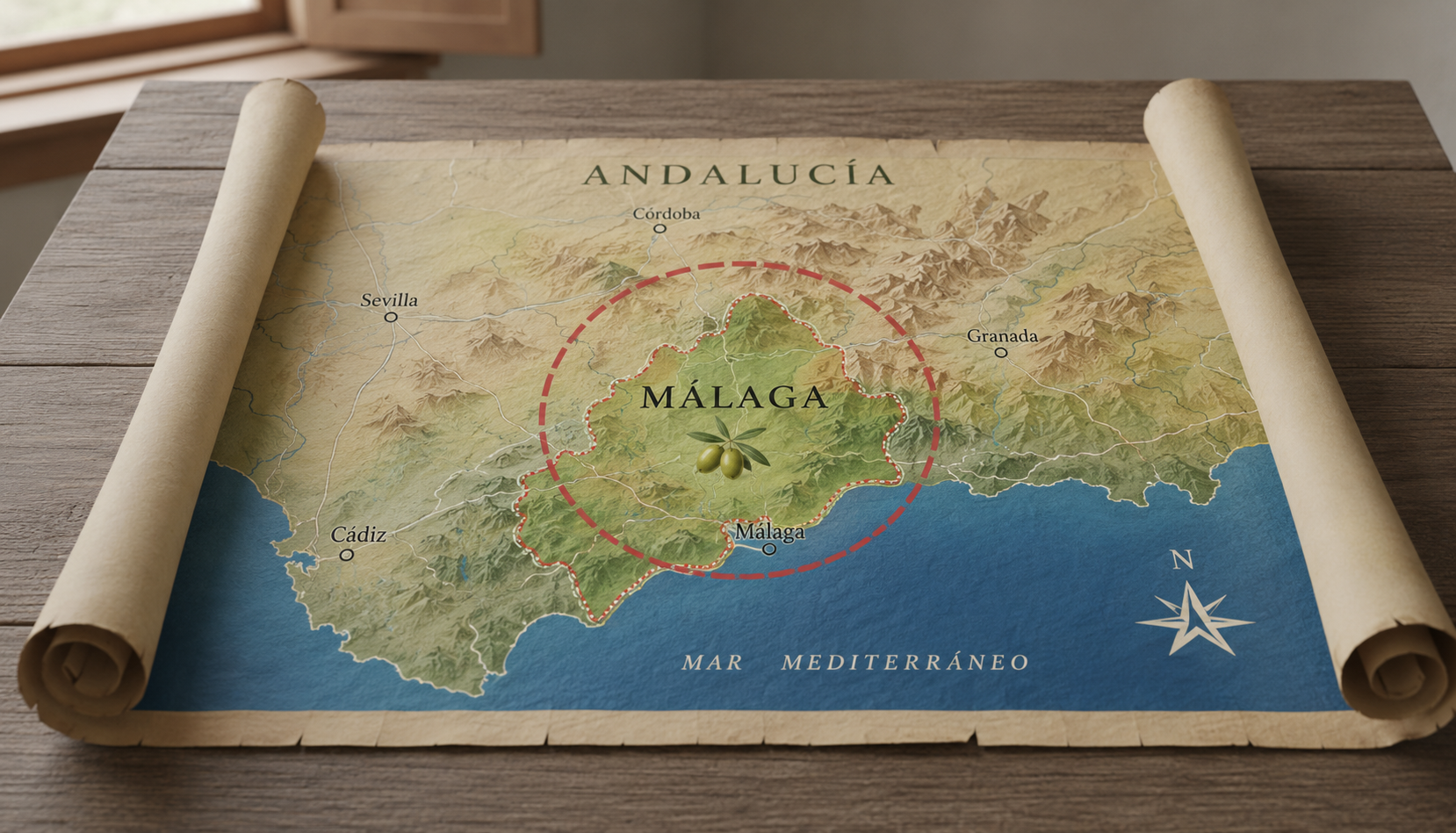 Mapa de lugar de cultivo y producción de la aceituna