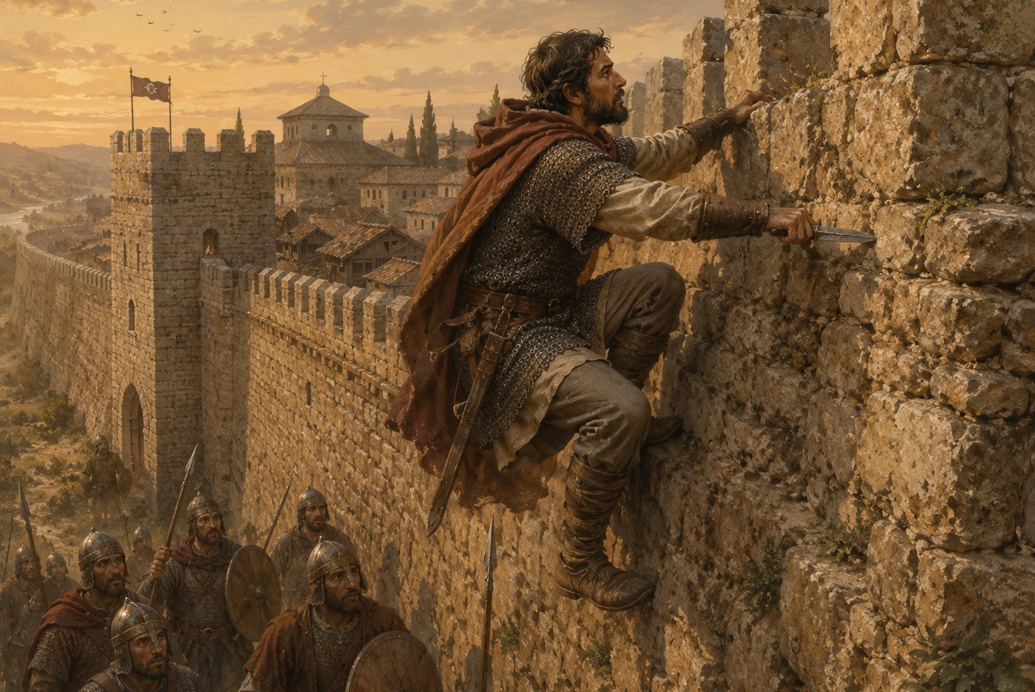 El soldado que, según la leyenda, escaló la muralla de Mayrit.
