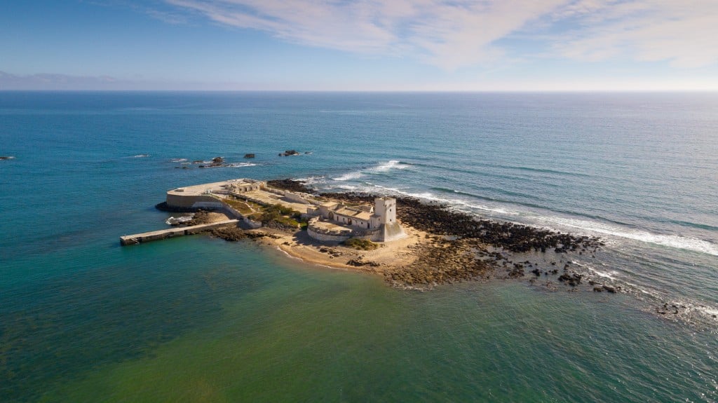 Vista aérea del Castillo de Sancti Petri